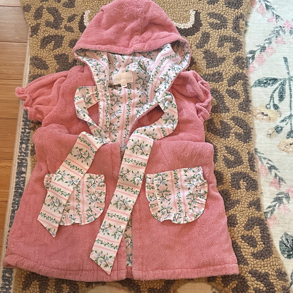 Kids Pink Hooded Swim Coverup